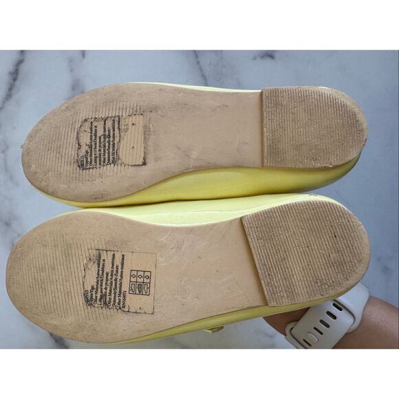Janie & Jack girls size 13 sunny yellow glossy patent Mary Jane ballet shoes dre - Picture 7 of 7